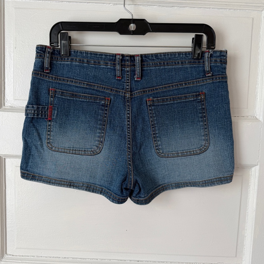 3/$20 π₯ Blue Denim Jean Micro Miniβ Shorts Y2K Cargo Pockets Stretch Streetwear - Picture 4 of 11